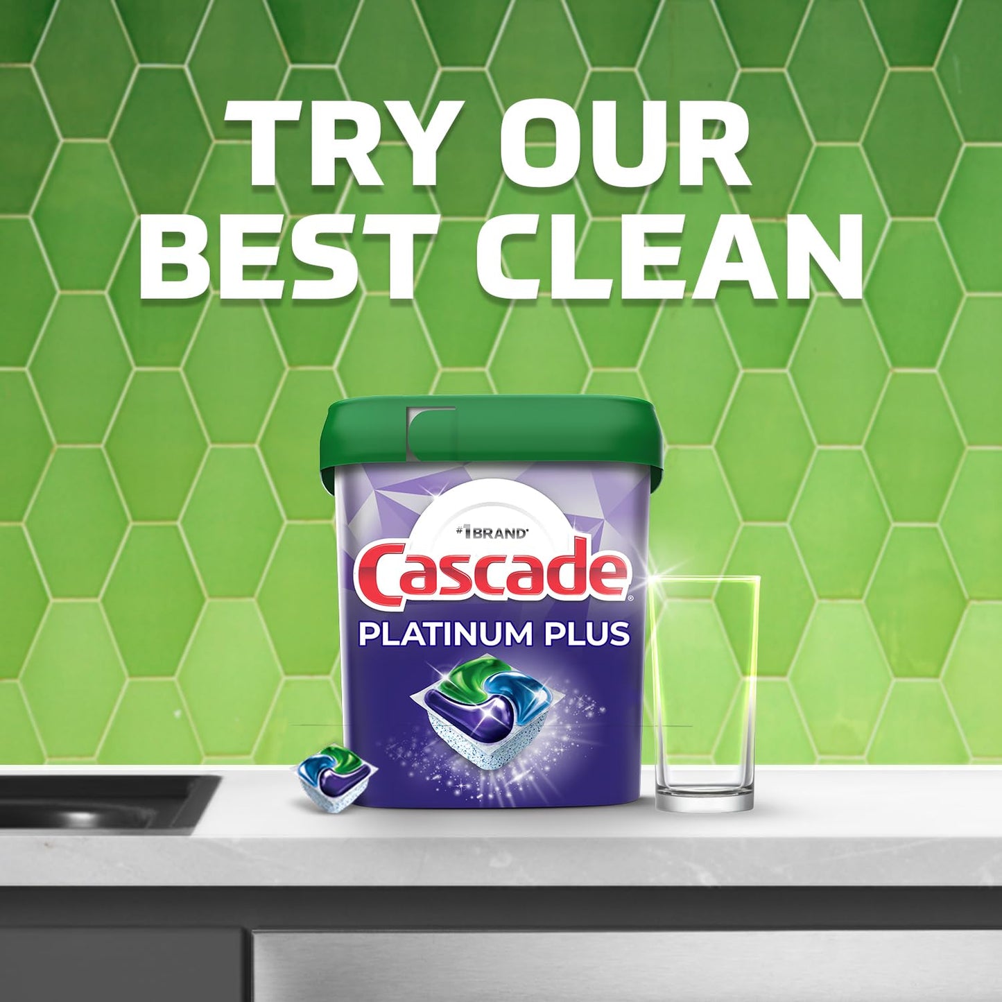 Cascade Platinum Plus ActionPacs Dishwasher Detergent Pods, Dishwasher Soap, Cleaning Supplies, Mountain, 62 Count