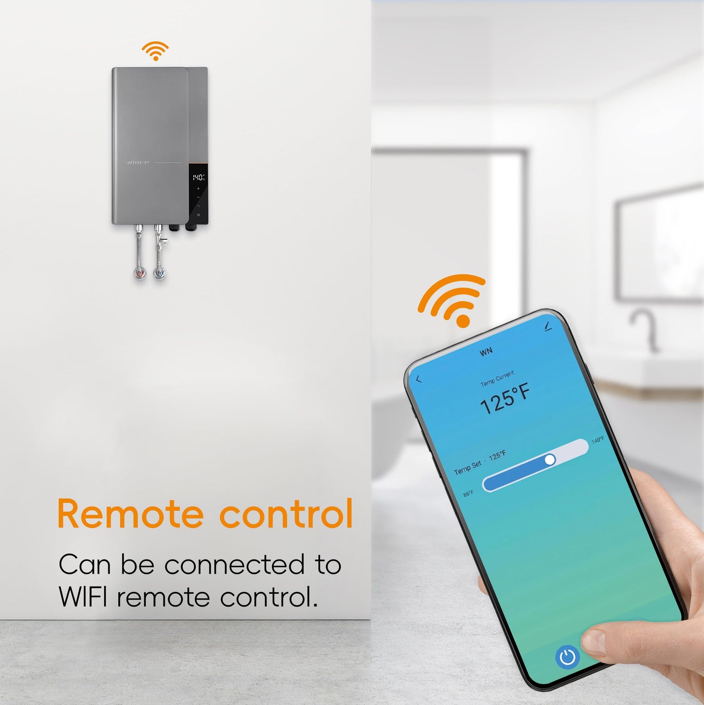 18kW Tankless Water Heater Electric 240V WINTEMP, On Demand Instant Hot Water Heater, Up to 4.3 GPM, with LED Temperature Display, Whole House Hot Water Supply, WiFi Control, ETL Certified