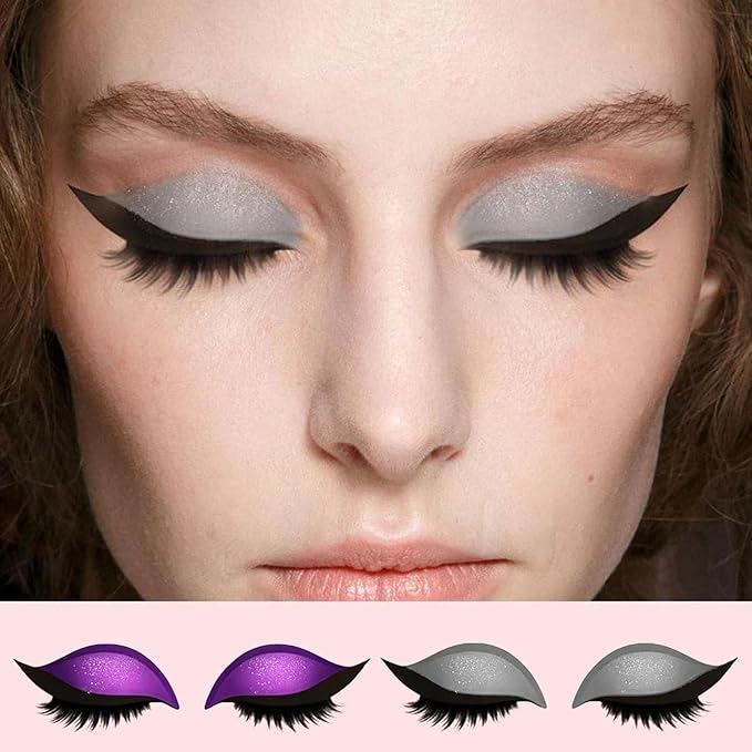 Lazy Eye Shadow Eyelash Patch, 2-In-1 Self-Adhesive Natural Waterproof Eyelashes Stickers,Reusable Fast Eye Makeup with False Lashes,Shadow, No-Mascara Look for Party, Prom