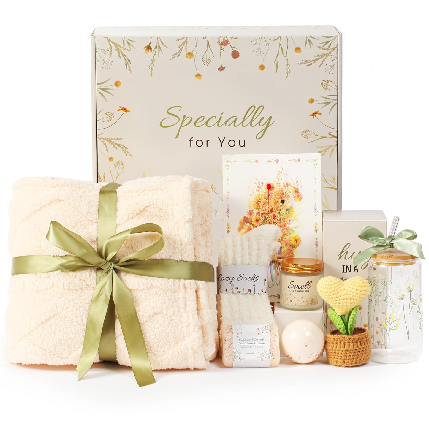 Get Well Soon Gift Baskets for Women, Self Care Gifts for Women Birthday after Surgery Cancer Care, Thinking of You Chemo Care Package Feel Better Encouragement Comfort Gift Box