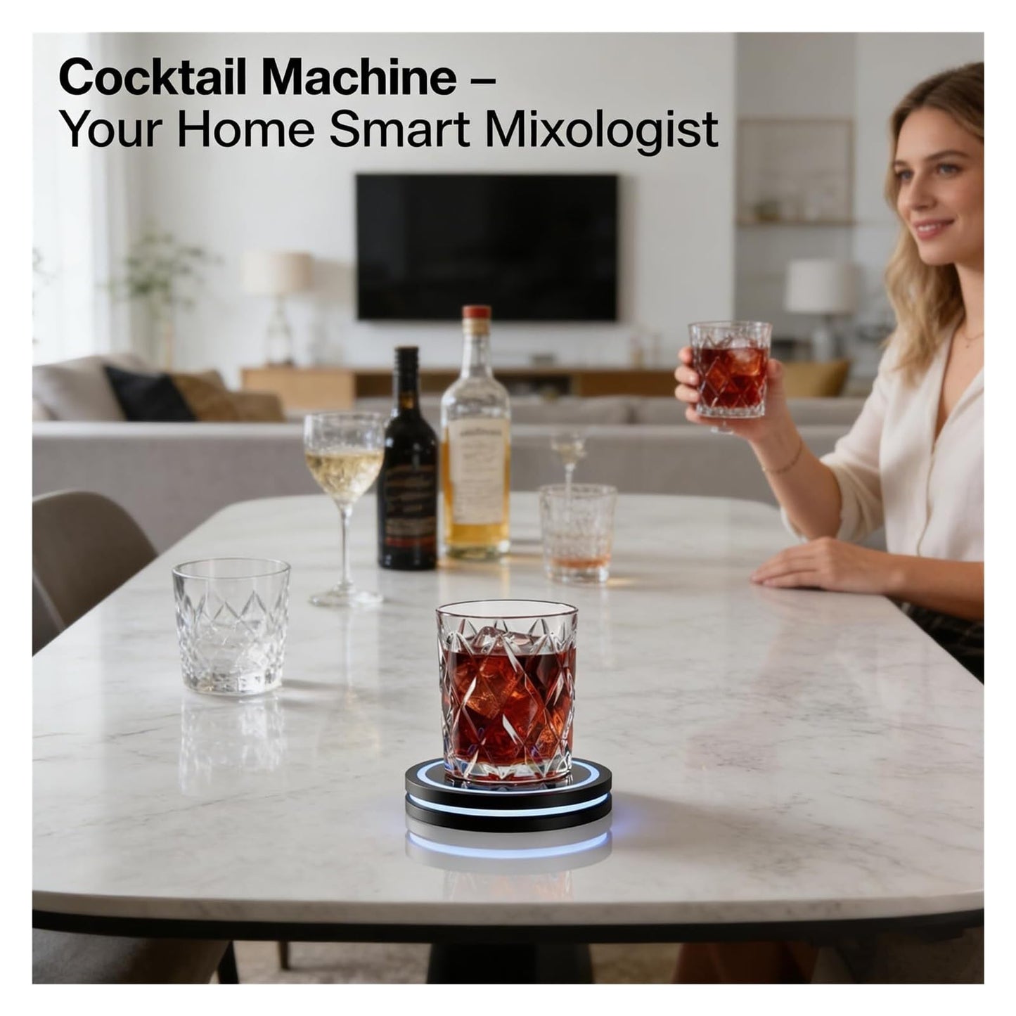 2026 New Smart Cocktail Maker 2.0 - Automated Bartending System, Portable APP-Controlled Mixer, Easy to Clean & Carry, Compact Storage Design, Suitable for Bars/Clubs/Home Use(Black*2)