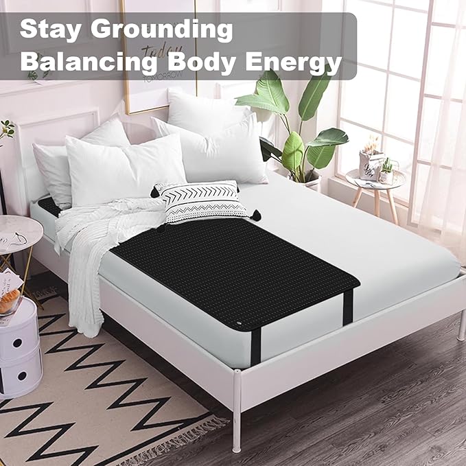 Grounding Mat for Bed,27 * 78 in Grounding Mat Queen Size with Grounding Tester Pen,Grounding Mattress Pad for Improved Sleep (27 * 78 in)