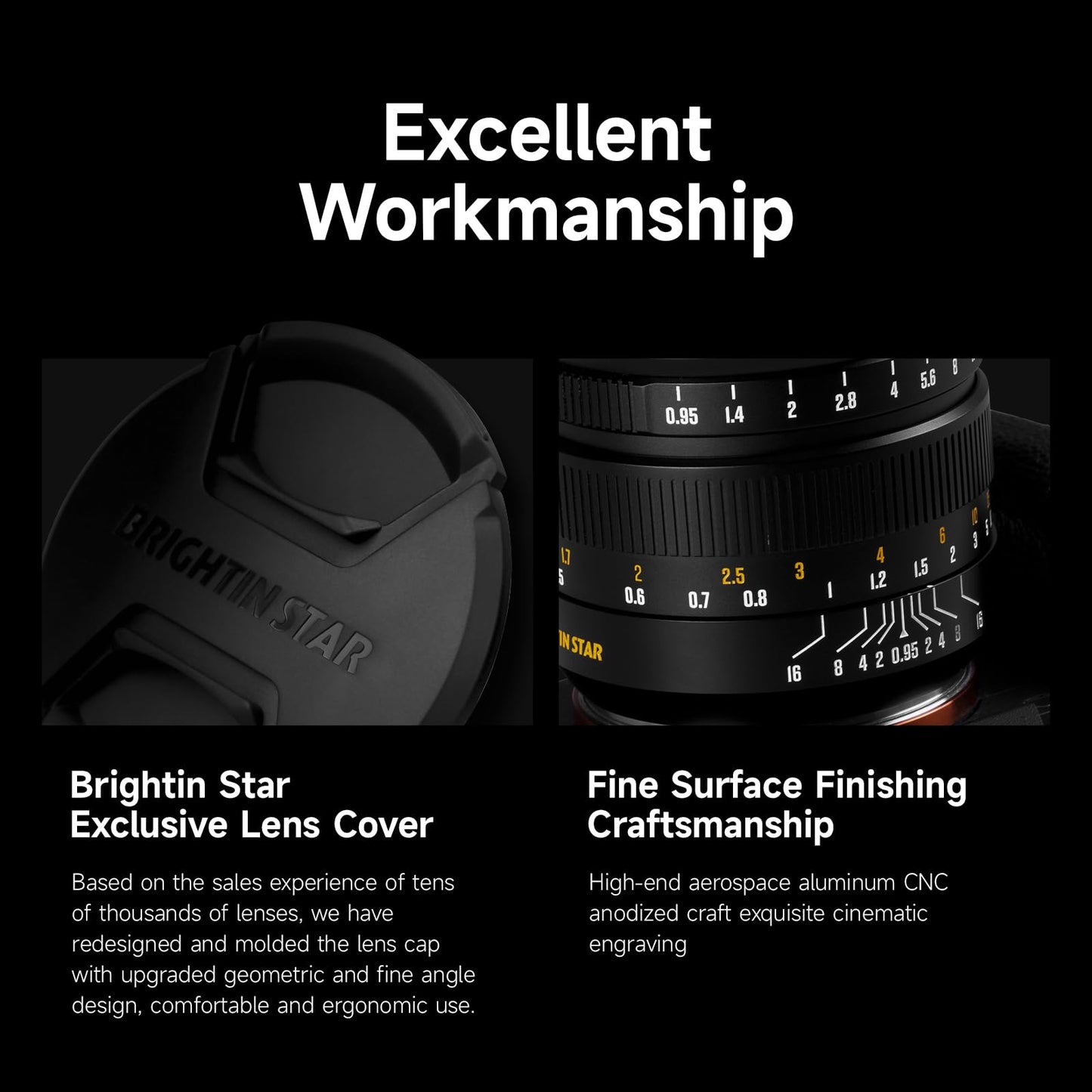 Brightin Star MF 50mm F0.95 II Full Frame Lens for Canon RF Mount Mirrorless Camera, f/0.95 Large Aperture Prime Manual Focus Lens for EOS R5 R6 R RP R7 R10 R3 R6 Mark II