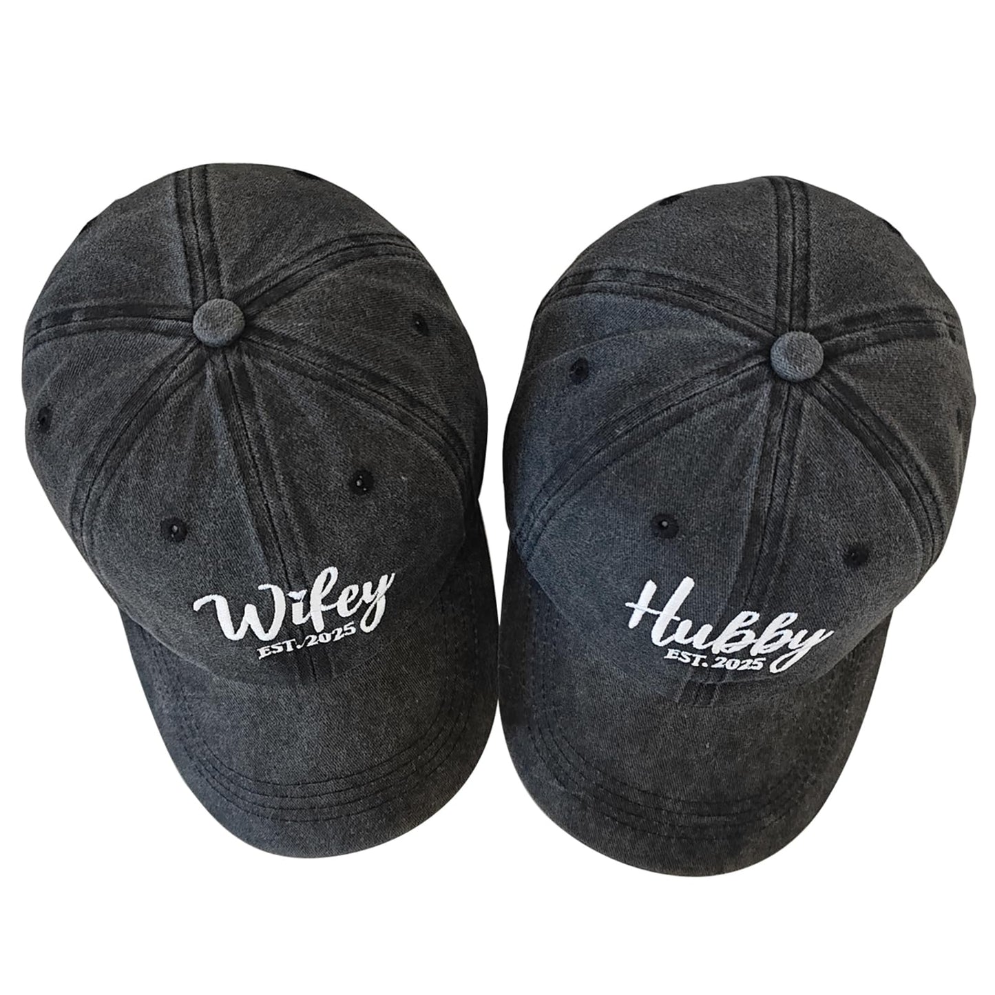 Hubby and Wifey Hat, Wedding Gifts for Couoples 2025, Husband and Wife Gifts, Black Baseball Cap for Bridal Shower Newlyweds Engagement Honeymoon