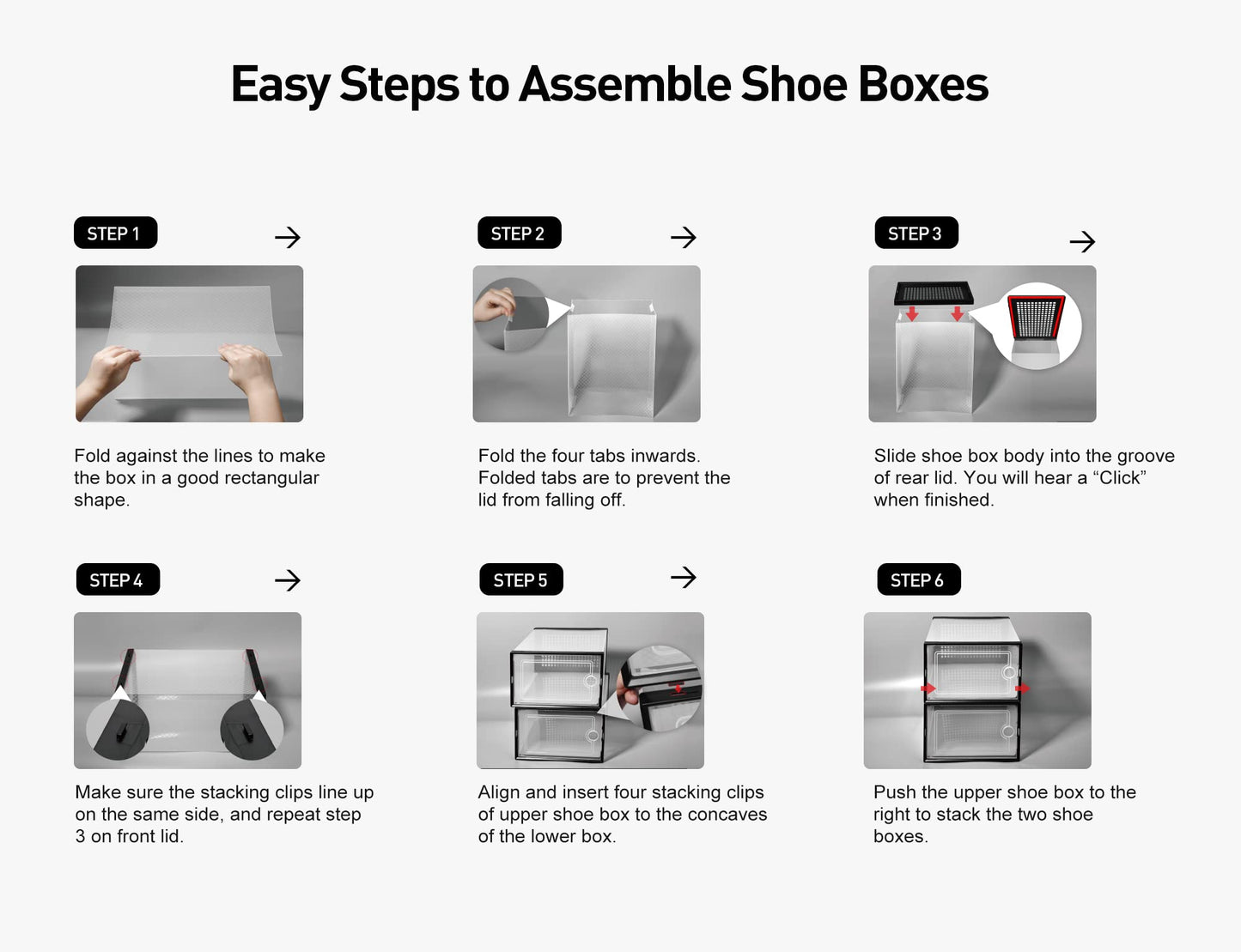 Kuject X-Large Shoe Storage Boxes Organizers Clear Plastic Stackable 12 Pack, Shoe Rack & Holder Substitute, Sneaker Containers, Toy Storage Organizer Bins for Entryway, Closet, Under Bed, White