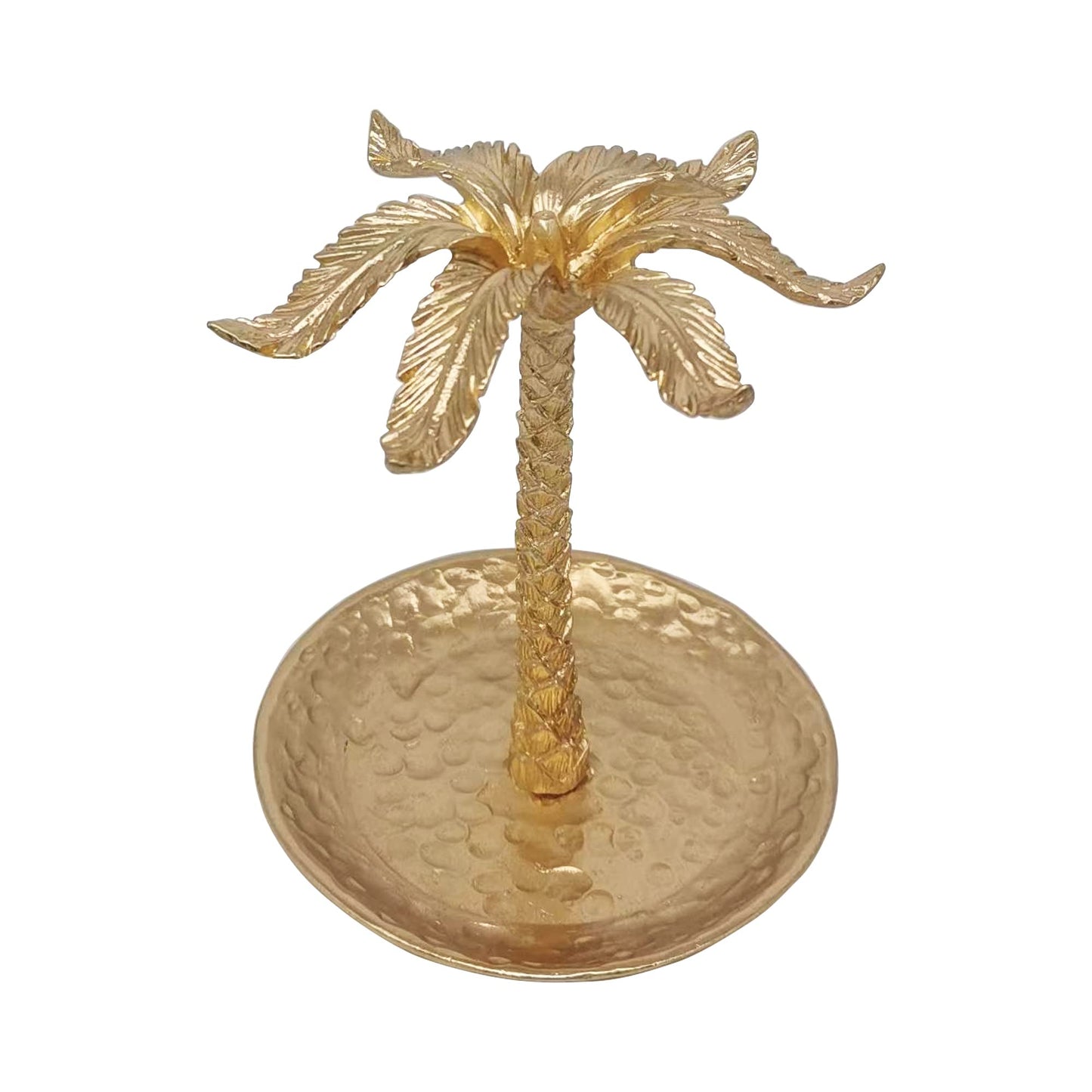 Metal Ring Dish Holder for Jewelry, Coconut Tree Jewelry Dish Ring Holder, Trinket Dish Jewelry Organizer for Dresser Christmas