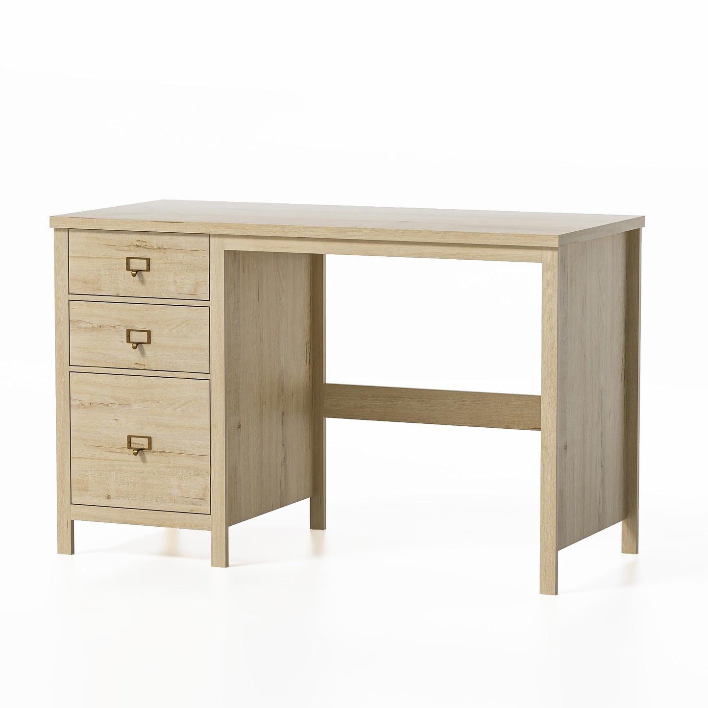 MoomJiee 47" Executive Desk with File Drawer, Farmhouse Wood Home Office Desk with Storage Drawer Computer Writing Desk for Study Office, Light Oak