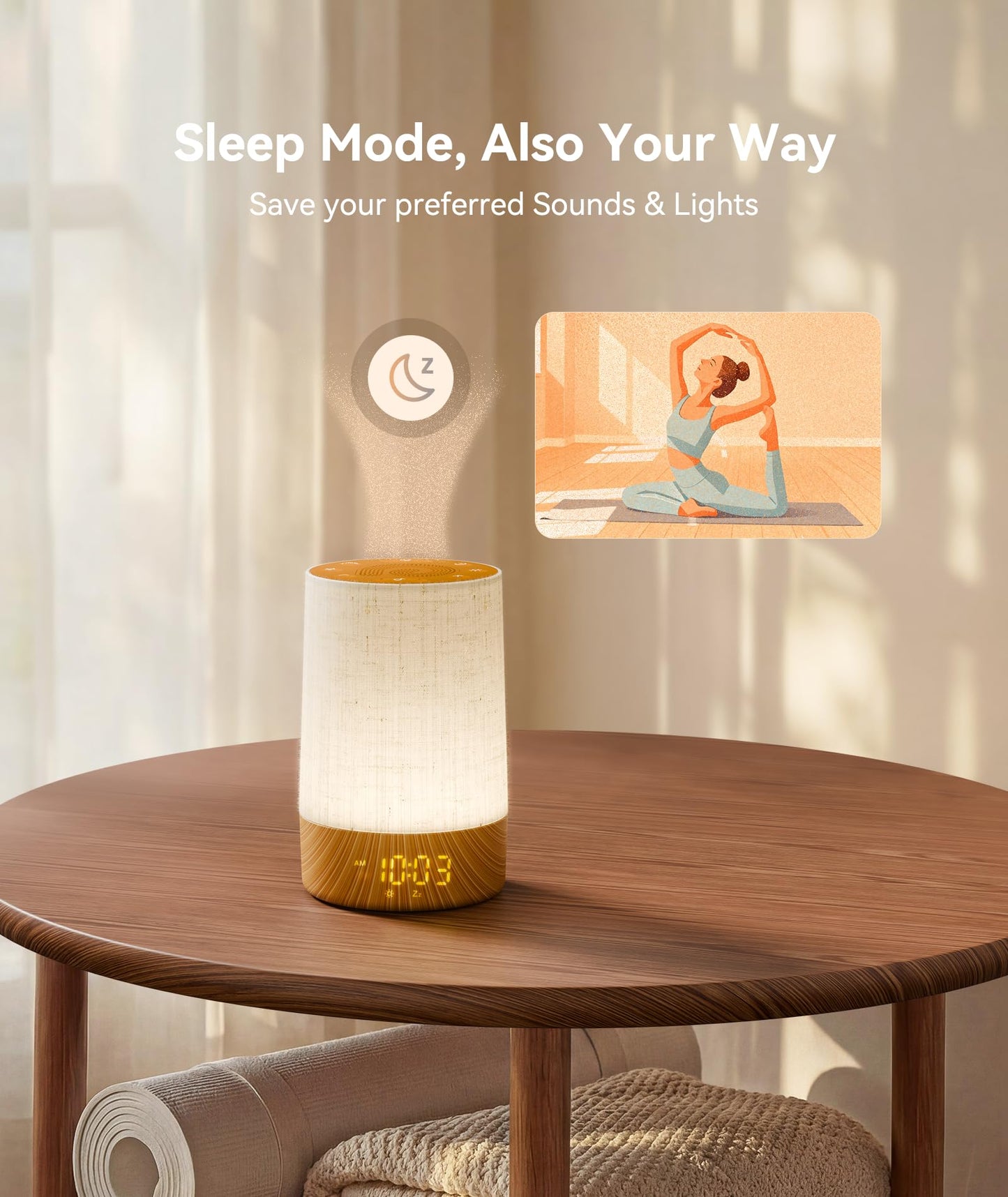 Dreamegg Sunrise Alarm Clock - Sound Machine with Alarm Clock & Wake Up Light, 29 Soothing Sounds, Dimmable Display, White Noise Machine for Bedroom, Heavy Sleepers, Adults & Kids