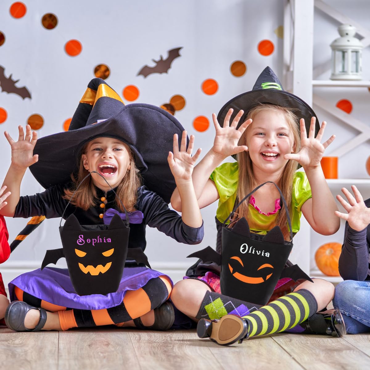 guccde Personalized Halloween Trick or Treat Bags for Kids, Custom Name Halloween Candy Bags (Bag-Canvas)