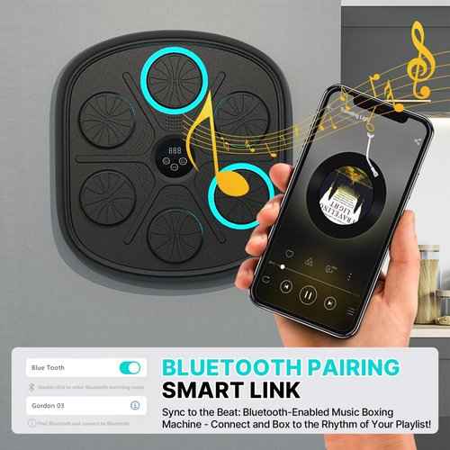 2025 Smart Music Boxing Machine for Adults and Kids: Training Machine with LED Electronic Wall Mounted, Home Indoor Workout Equipment with Premium Boxing Gloves