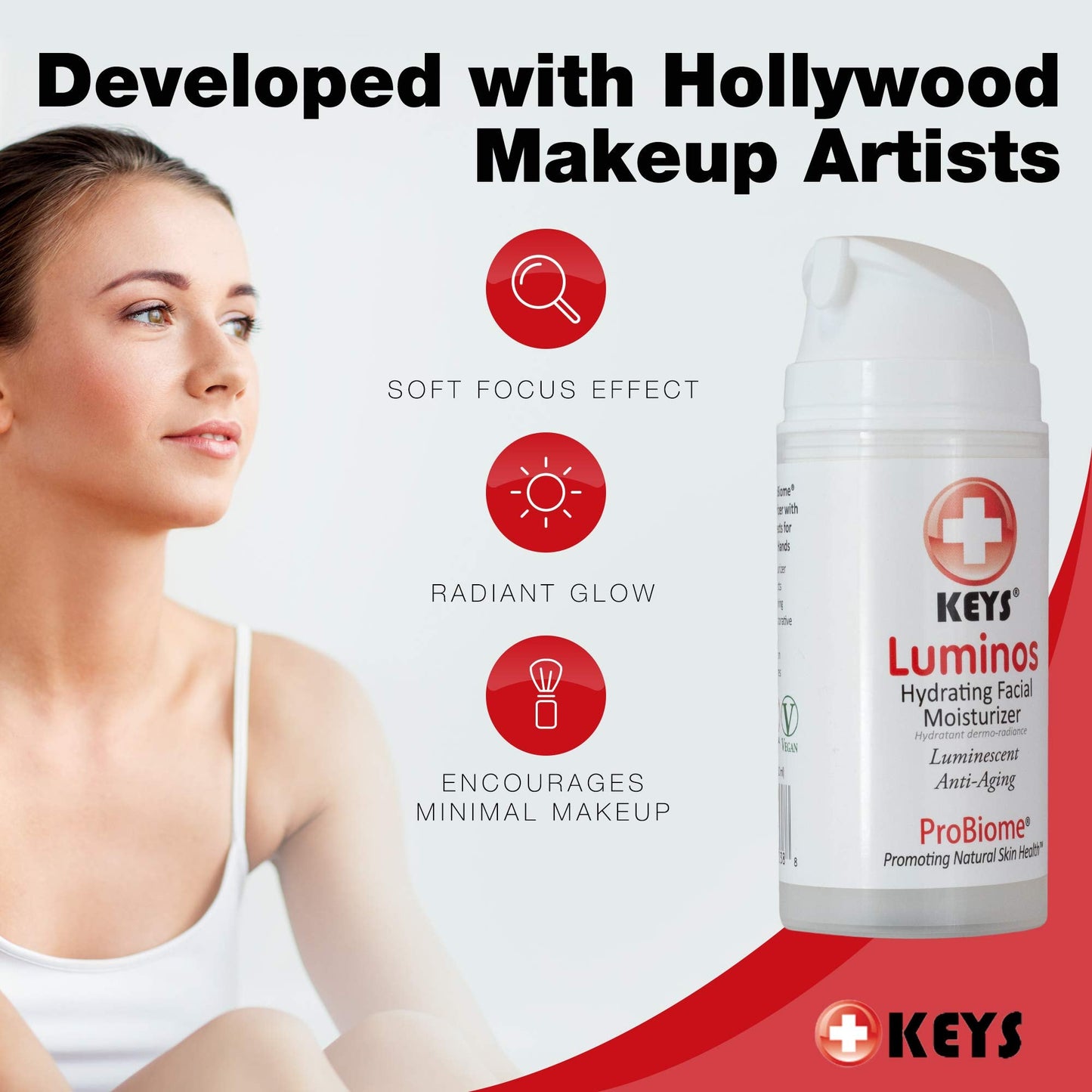 Keys Care Luminos Hydrating Clear Natural Moisturizer - Makeup Base For Radiant Skin - Anti-Aging & Treats Discoloration For All