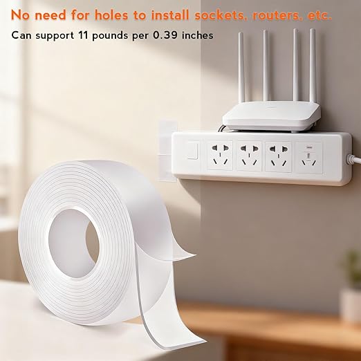 Double Sided Tape Heavy Duty, Nano Double Sided Adhesive Tape for Wall, Tile, Glass, Plastic, Metal, Marble, Ceramic | Perfect for Picture Hanging
