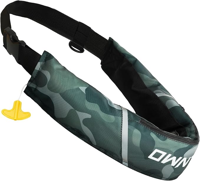 Owntop Manual Inflatable Belt Pack, Adults Swim Jacket with Blowpipe & Whistle, 24g CO2 Cylinder Included, Low Profile for...