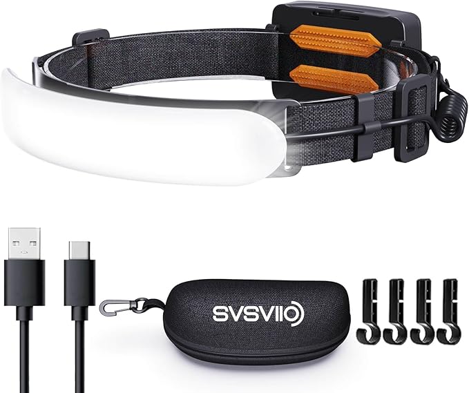 svsviio Headlamp Rechargeable PRO+,7500mAh 1500 Lumen Super Bright 230°Beam LED Head Lamp,Head Lights for Forehead,3 Mode...