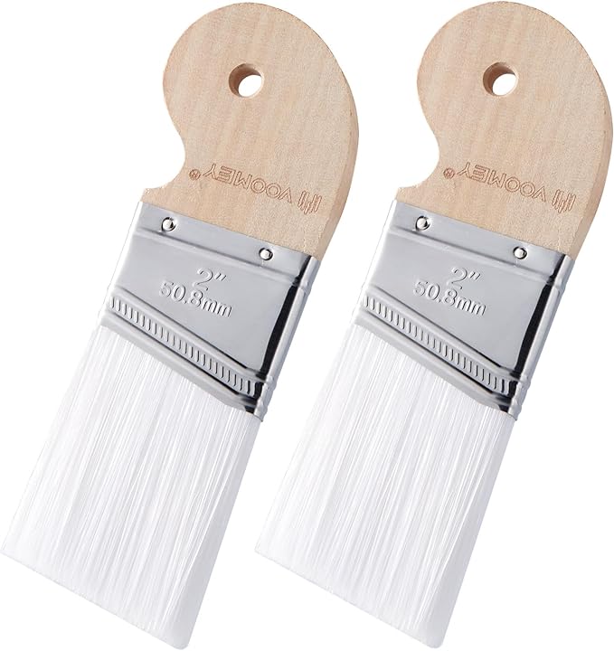 Voomey 2 Pack 2-Inch Angled Paint Brushes for Trim and Touch Up, Small Paint Brushes for Walls, Furniture, Wood Stain, and DIY Projects