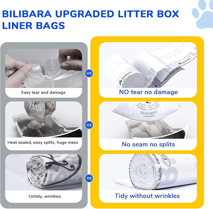 Litter Box Liner Bag Compatible with Cat litter Box Robots 3 and 4, 120 Pack - Extra Thick Waste Bags for Self-Cleaning Pet Kitty Litter Box Drawer Liners, 9-11 Gallons Kitchen Trash Bags