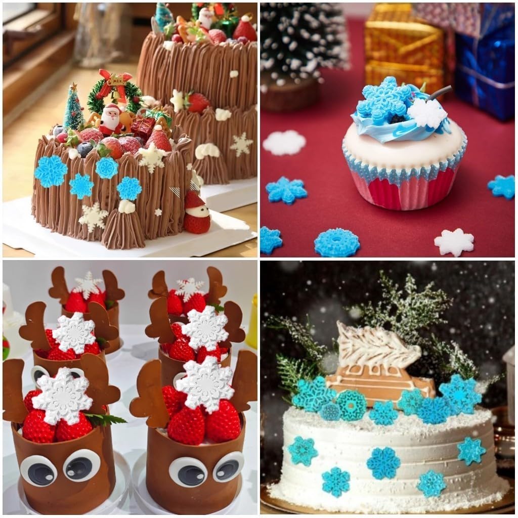 Snowflake Silicone Fondant Mold Baking Molds for Christmas Chocolate Dessert Candy Cake Decoration 2pcs