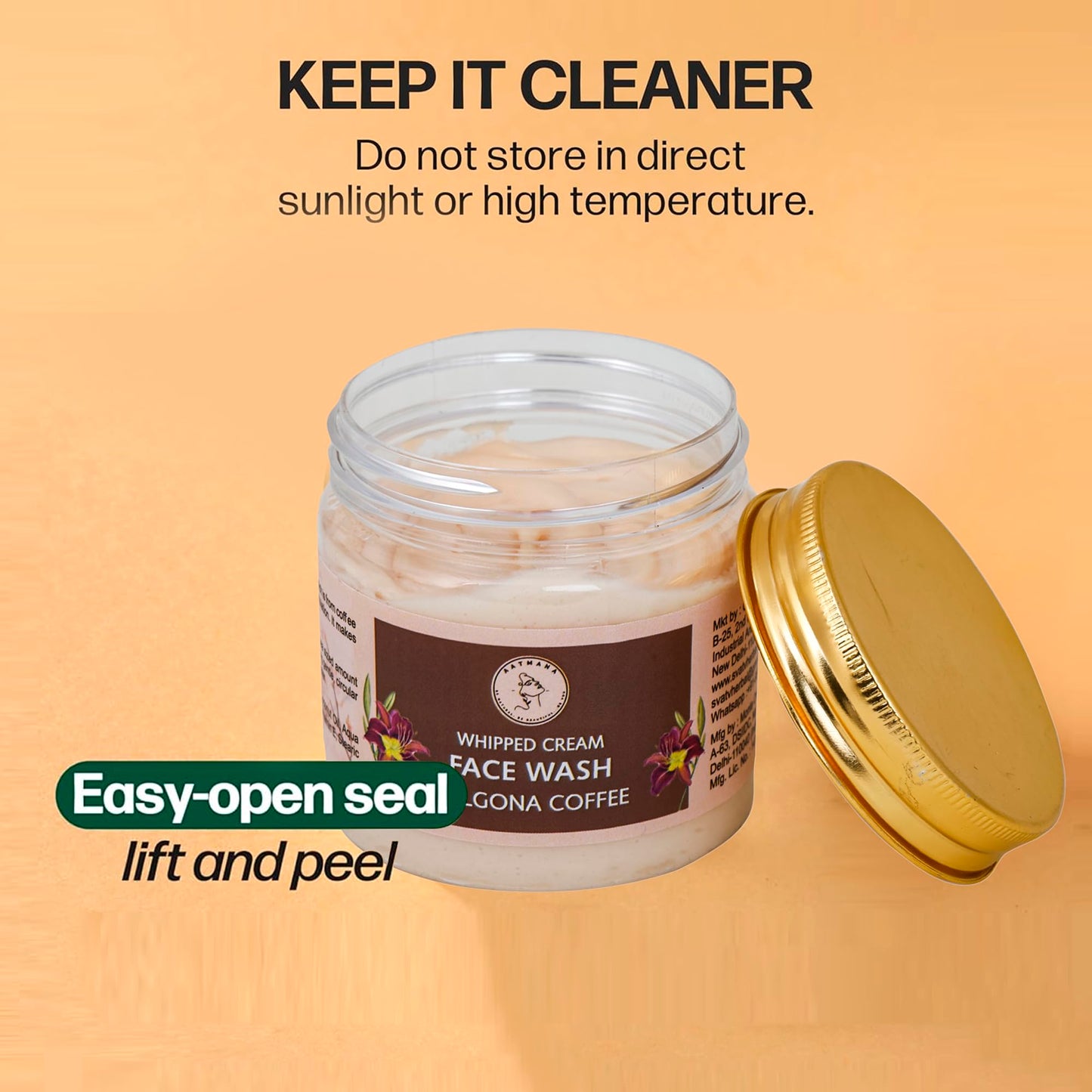 AATMANA Face Wash Dalgona Coffee | Hydrating Face Wash for Sensitive Skin, Removes Makeup & Gently Cleanses Without Over Drying