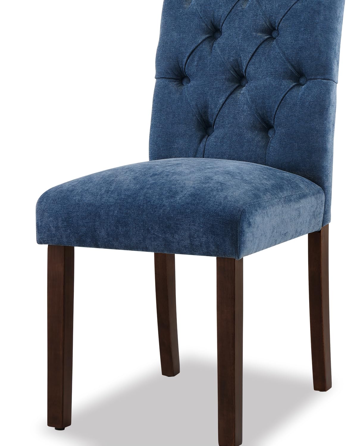 Homixis Dining Chairs Set of 4, Button Tufted Parsons Upholstered Chairs with Solid Wood Legs, Mordern Fabric Kitchen Chairs for Dining Room，Blue