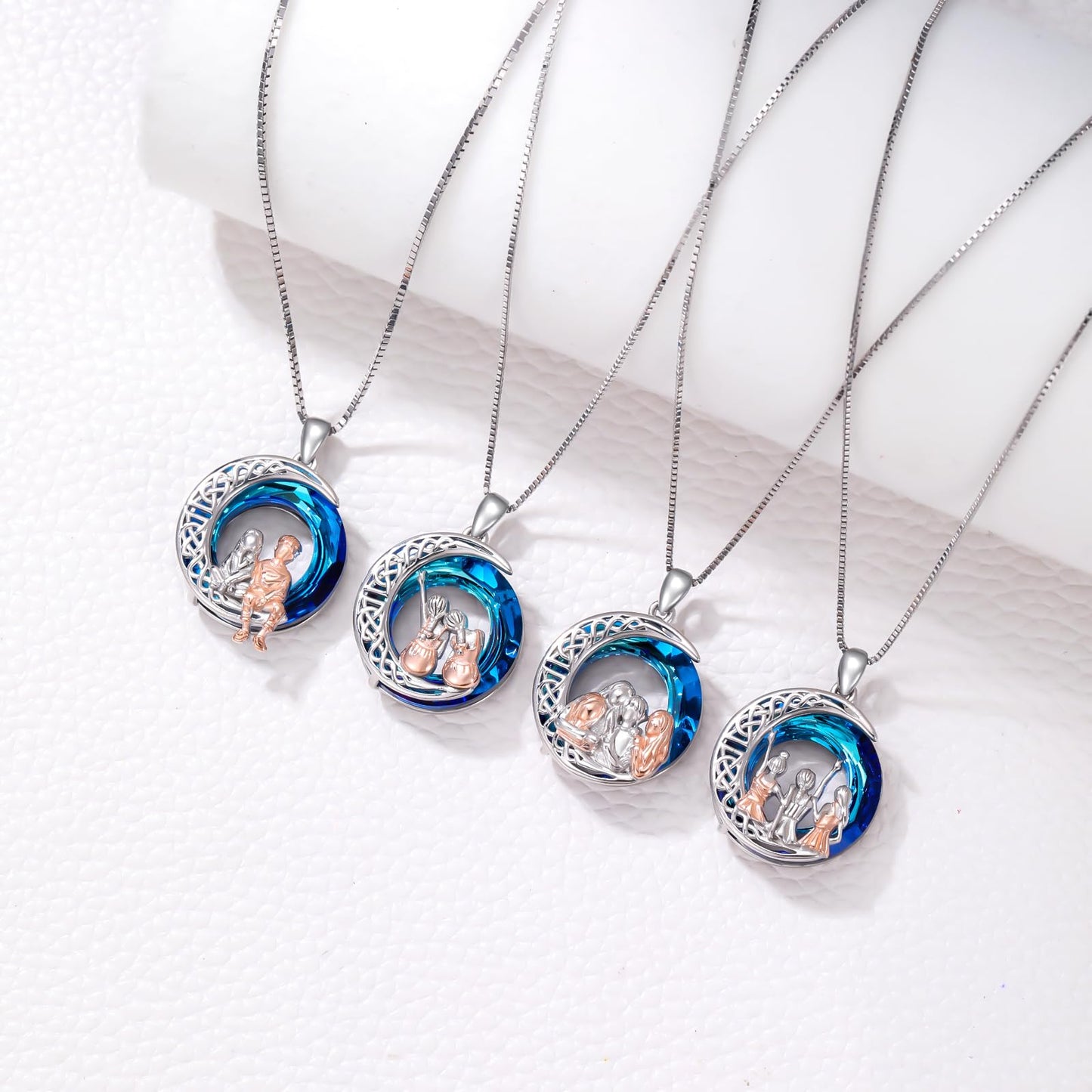 JUSTKIDSTOY Sisters Gifts from Brother Sterling Silver Brother and Sister Necklace Crystal Pendant Jewelry Sister Gifts for Birthday Graduation