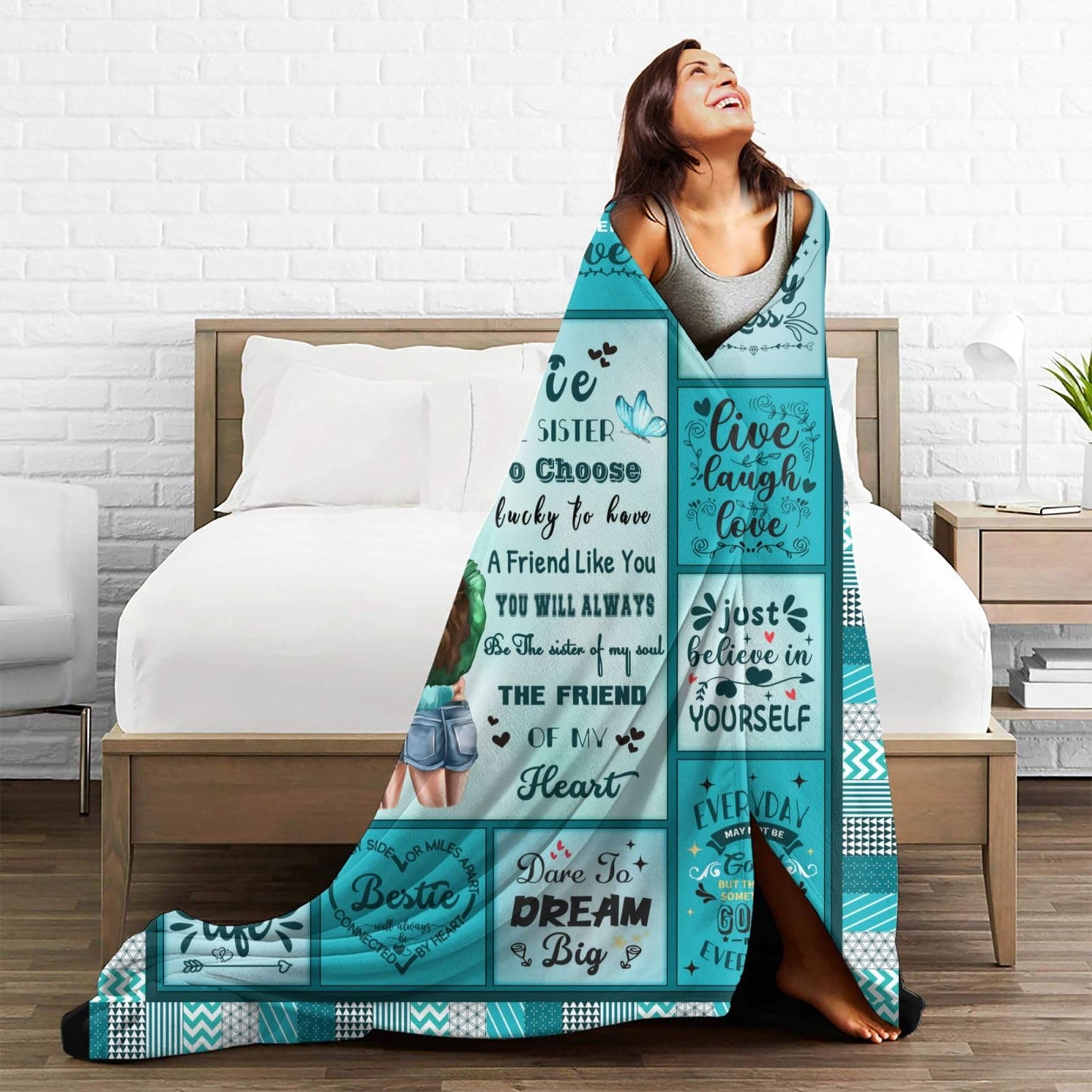 SUBORD Gifts for Best Friends Women, Best Friend Blanket 60”X50”, Best Friend Birthday Gifts, Bestie/BFF Gift/Friendship Gift for Women/Christmas