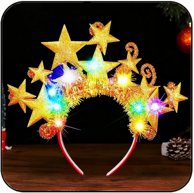 GORTIN Light up Star Headband LED Glowing Costume Headpiece Rave Hair Accessories for Women
