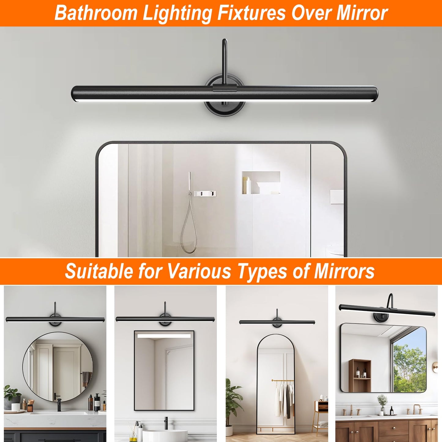 Battery Operated Vanity Light, Magnetic Mount Makeup Mirror Light Bar with Remote, Dimmable 3 Color Temp Timer, 22.8 Inch for Bathroom Bedroom Dressing Table