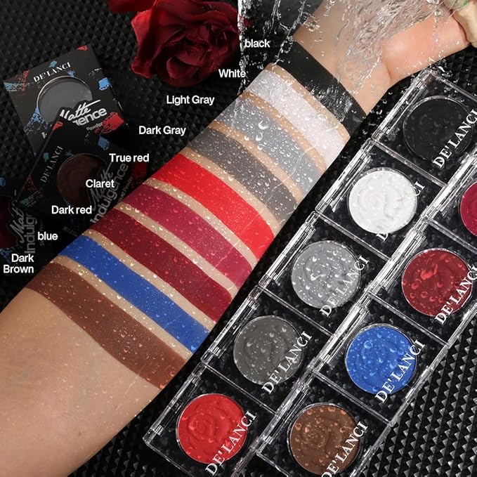 DE'LANCI Brown Eyeshadow Matte, High Pigment Coffee Eyeshadow Single, Waterproof Velvet Natural Nude Warm Eye Shadow Pallet, Sombra de Ojos Day Night Naturel Brown Eyes Makeup Blendable Face Contour