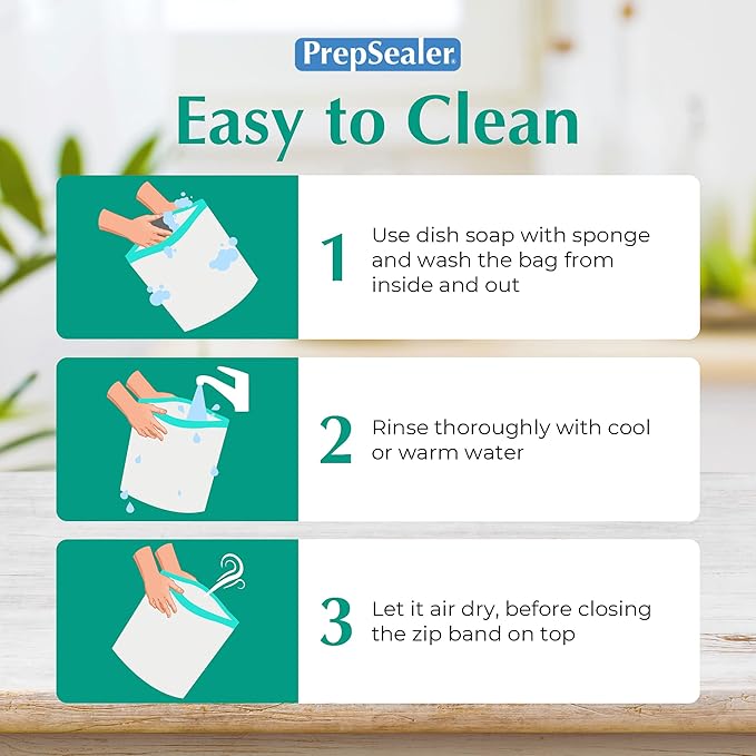 PrepSealer Keep Food Fresh Longer Food Saving Reusable Bag (6 Pieces (Large))
