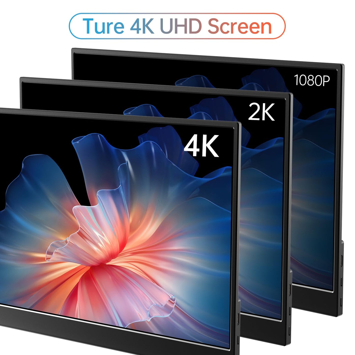 Mnn 4K Portable Monitor 15.6 3840X2160 Uhd Usb-C Hdmi Laptop Monitor, 100% Adobe Rgb Ips Computer Gaming Display Hdr Travel Moni