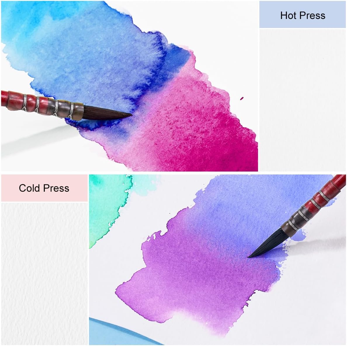 Lightwish Square Watercolor Journal,100% Cotton,300gsm/140lb,Acid-Free,24 Sheets Cold Press Watecolor Sketchbook for Artists Adults Students,6.29 * 6.29 Inches(Blue Starry Sky)