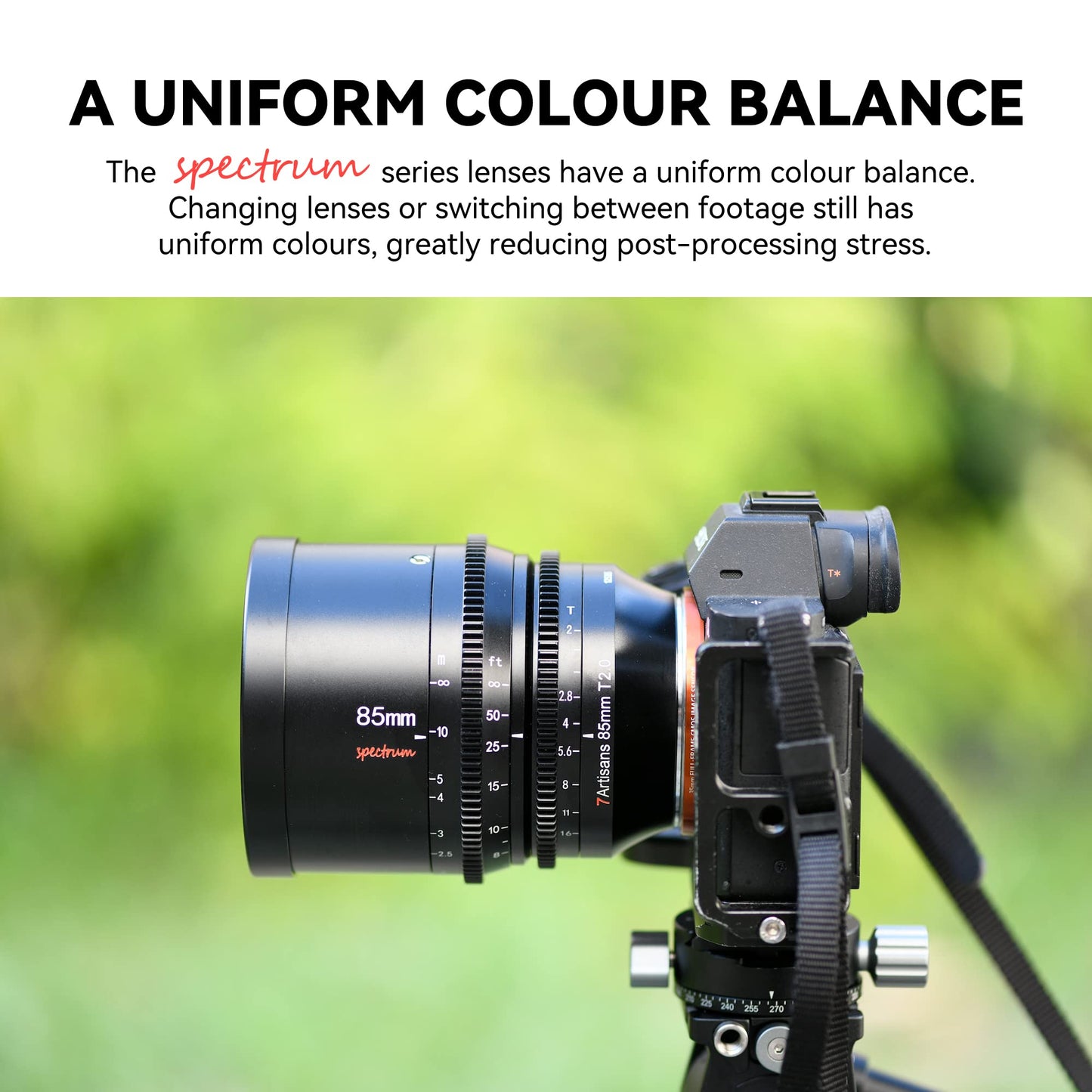 7artisans 85mm T2.0 Large Aperture Full Frame Cine Lens Compatible for Sony E-Mount, Manual Focus Low Distortion Cinema Lens Mirrorless Cameras for Sony A7 Series FX3 A7S3 A7M3 A7M4, Black
