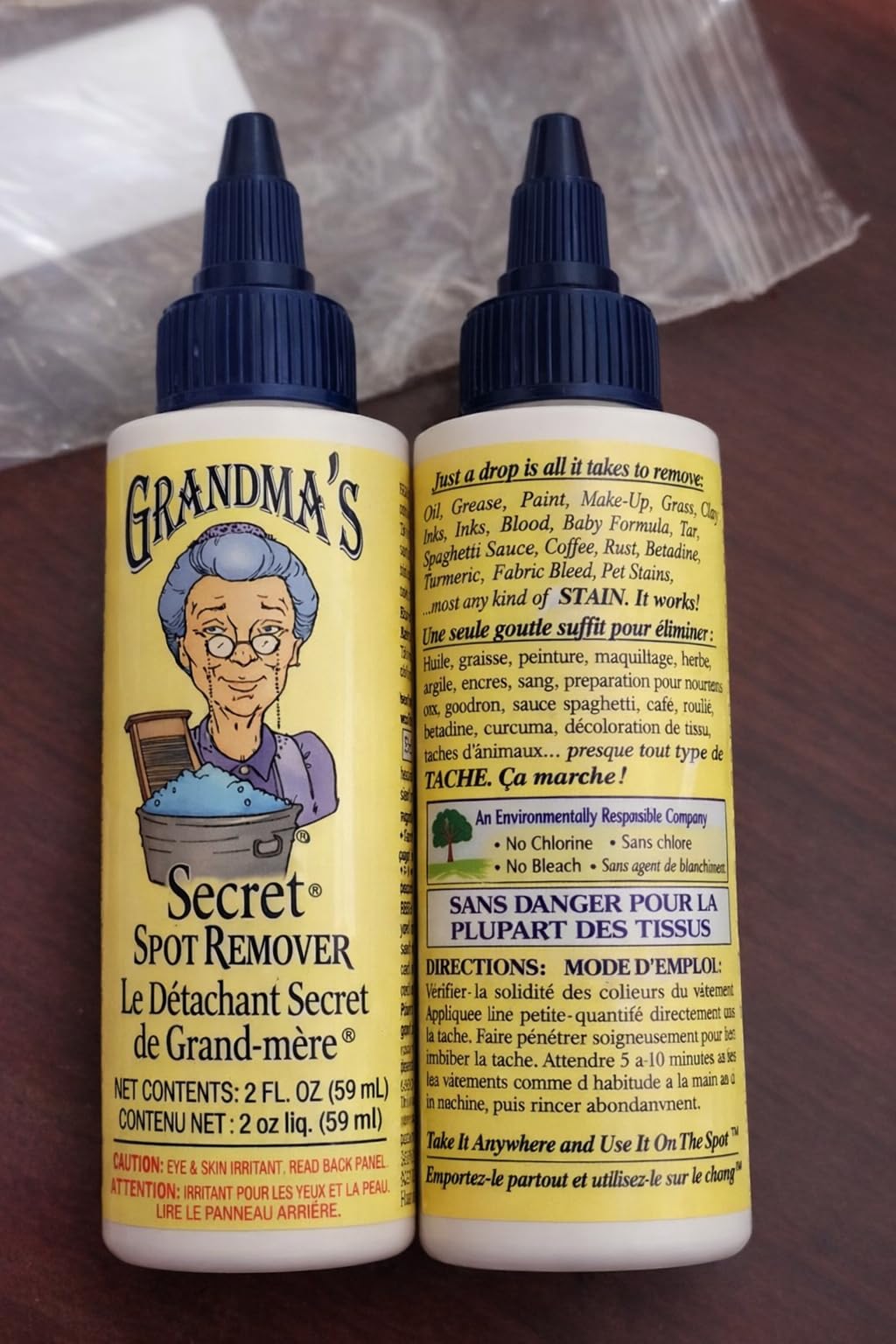 Grandma's Secret Spot Remover Laundry Spray - Chlorine, Bleach and Toxin-Free Fabric Stain Remover for Clothes - Removes Oil, Paint, Blood and Pet Stains - 2 Oz, 3 Pack