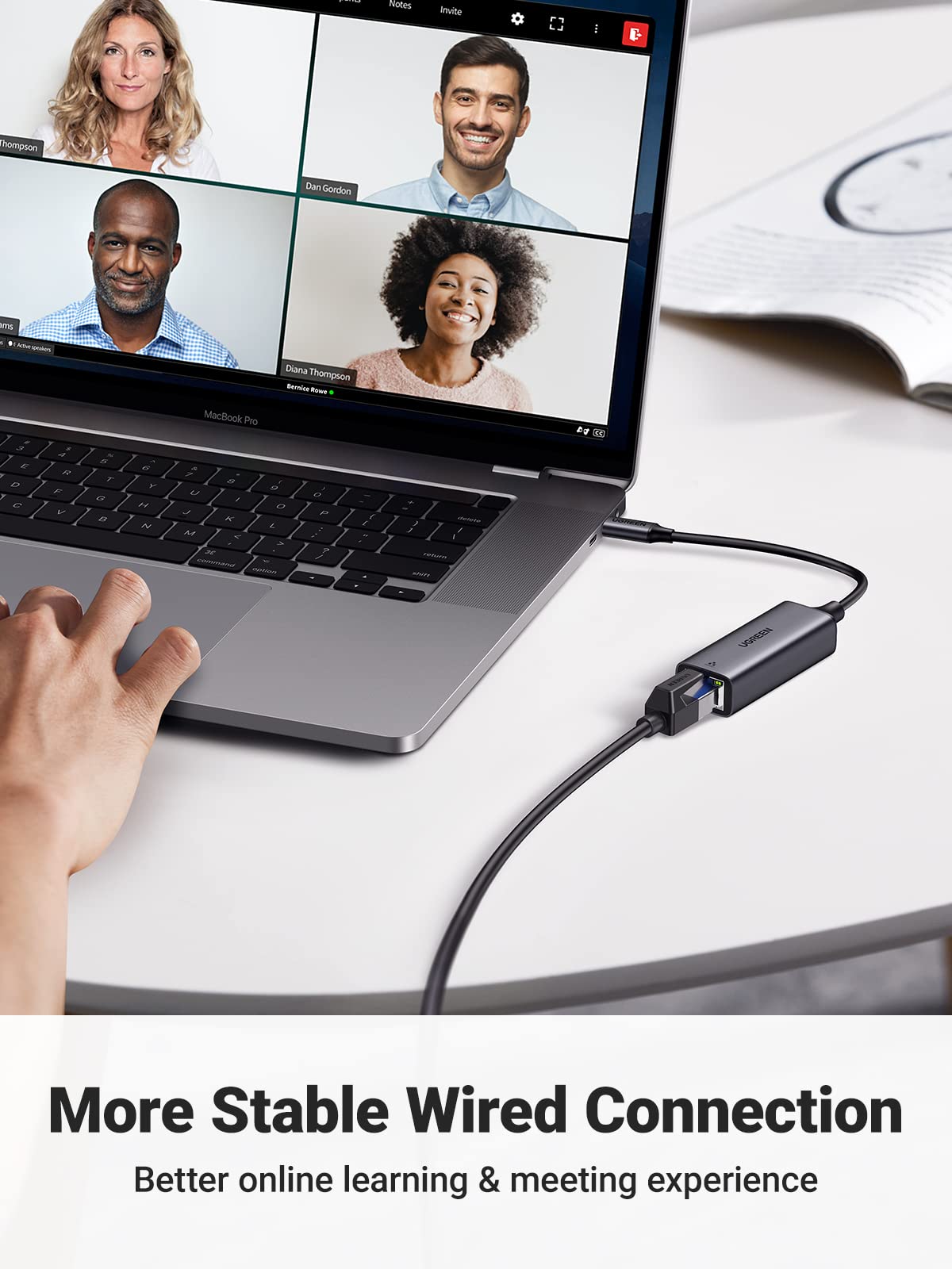 Ugreen Usb C To Ethernet Adapter, 1000Mbps, Rj45, Driver-Free, Compatible With Windows, Macos, Ipados, Chromeos, Android, Laptop