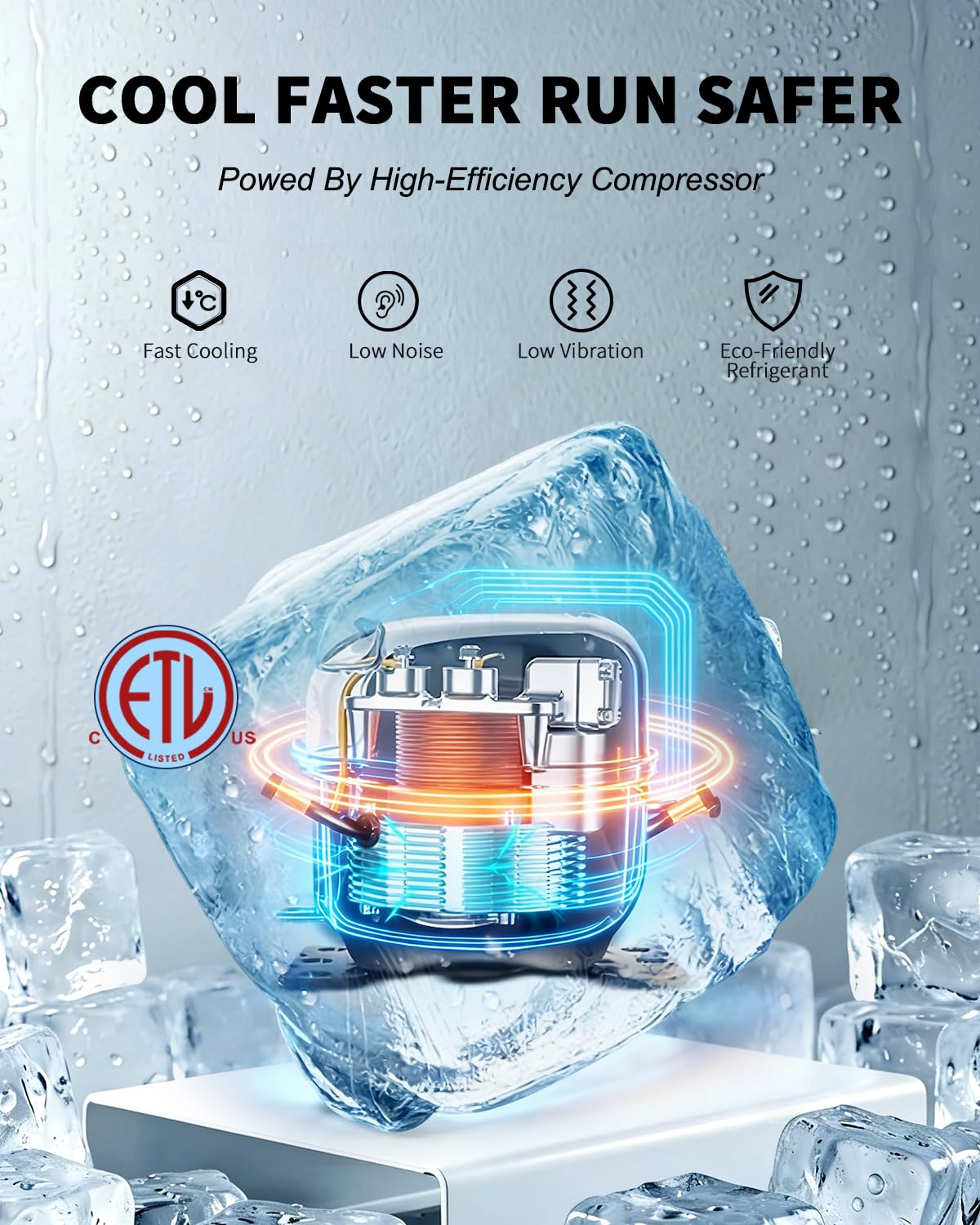 Commercial Ice Maker Machine Head Only, 500lbs/24H ETL Commercial Ice Maker with Self-Cleaning, DOE&CEC Energy-efficient,48 Hours Timer, Stainless Steel Ice Maker for Restaurant Bar Cafe Hotel