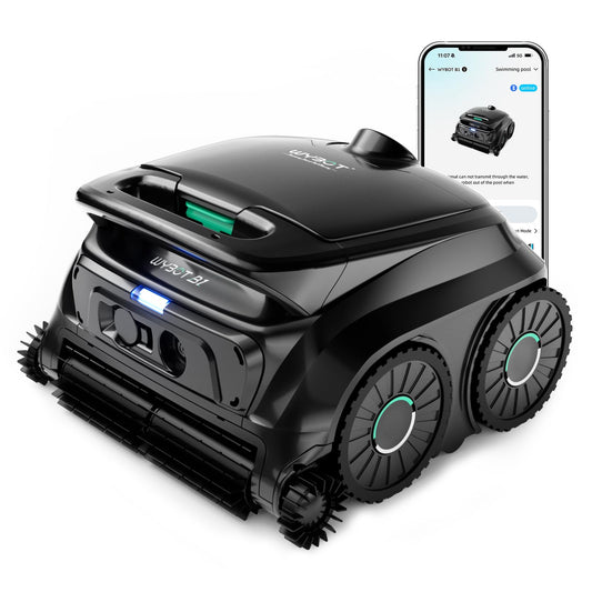 (2026 New) WYBOT B1 Robotic Pool Cleaner, Floor and Wall Cleaning, 120min Runtime Cordless Pool Vacuum for Inground & Above Ground Pools, Smart Navigation, Self-Parking, Black Green