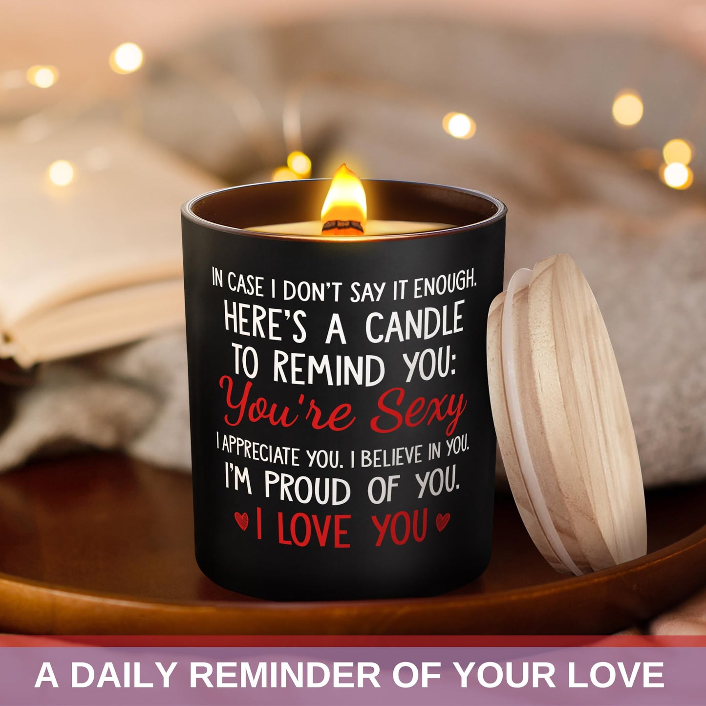 Anniversary Wedding, Birthday Gifts for Her Him - Romantic Gifts for Wife, Girlfriend, Boyfriend, Husband, Couples - Lavender & Vanilla Scented Candle