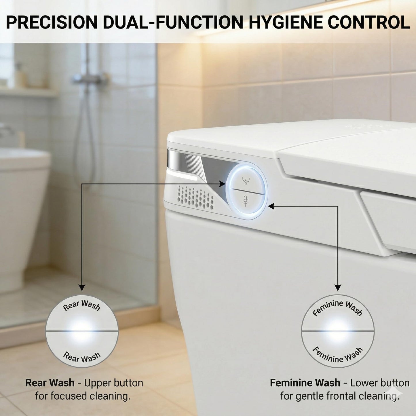 Milleloom 19 Inch Smart Toilet with Bidet Built In, One Piece Elongated Bidet Toilet, Heated Seat, Warm Water Wash, Warm Air Dryer, Auto Flush, Foot Sensor, LED Display, 1000g MaP Flush, 1.28 GPF