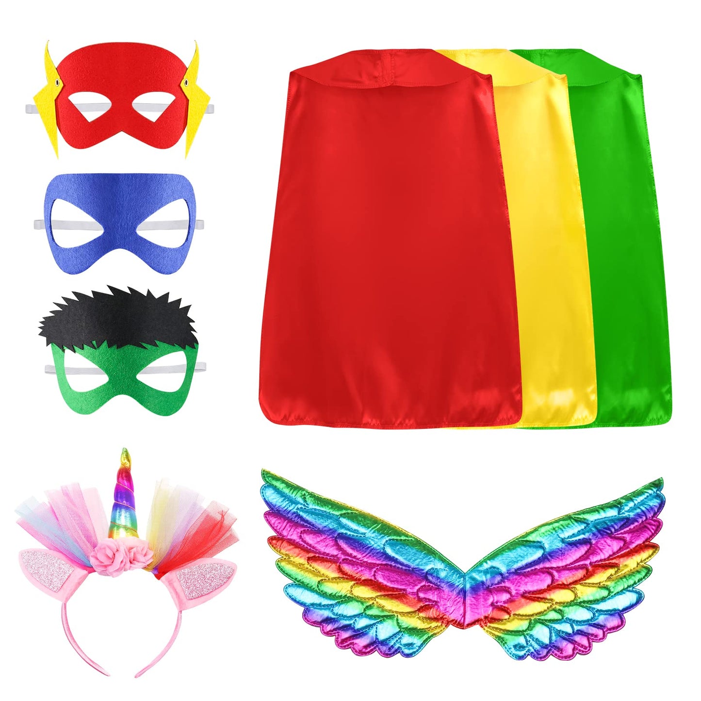 DOLNOW Girls Dress up Trunk Girl Pretend Play Costumes,12pcs Role Play Set with Supergirl Hero Costumes for Toddler Little Girl's Ages 3 4 5 6 Years