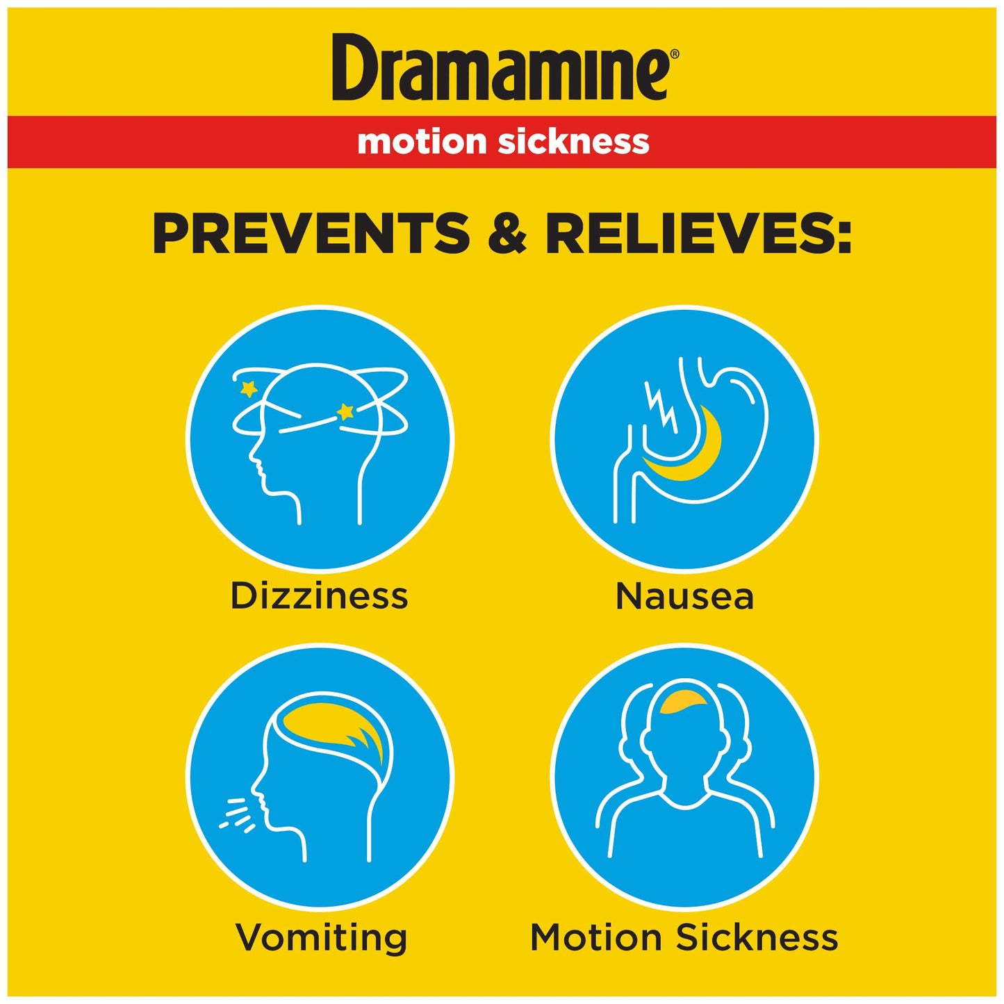 Dramamine Motion Sickness Original 12 Count Travel Vial 3 Pack and All Day Less Drowsy Motion Sickness Relief 8 Count Travel Vial 3 Pack