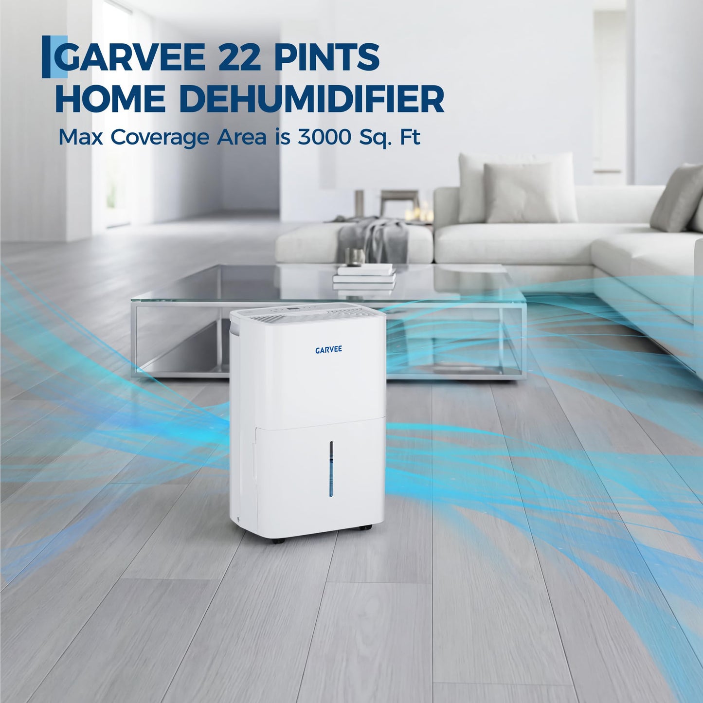 GarveeLife 22 Pints Dehumidifier for Home/Basement/Bathroom/Bedroom, 3000 Sq. Ft with Energy Star Certified Auto Defrost, 24H Timer, Auto Shut Off