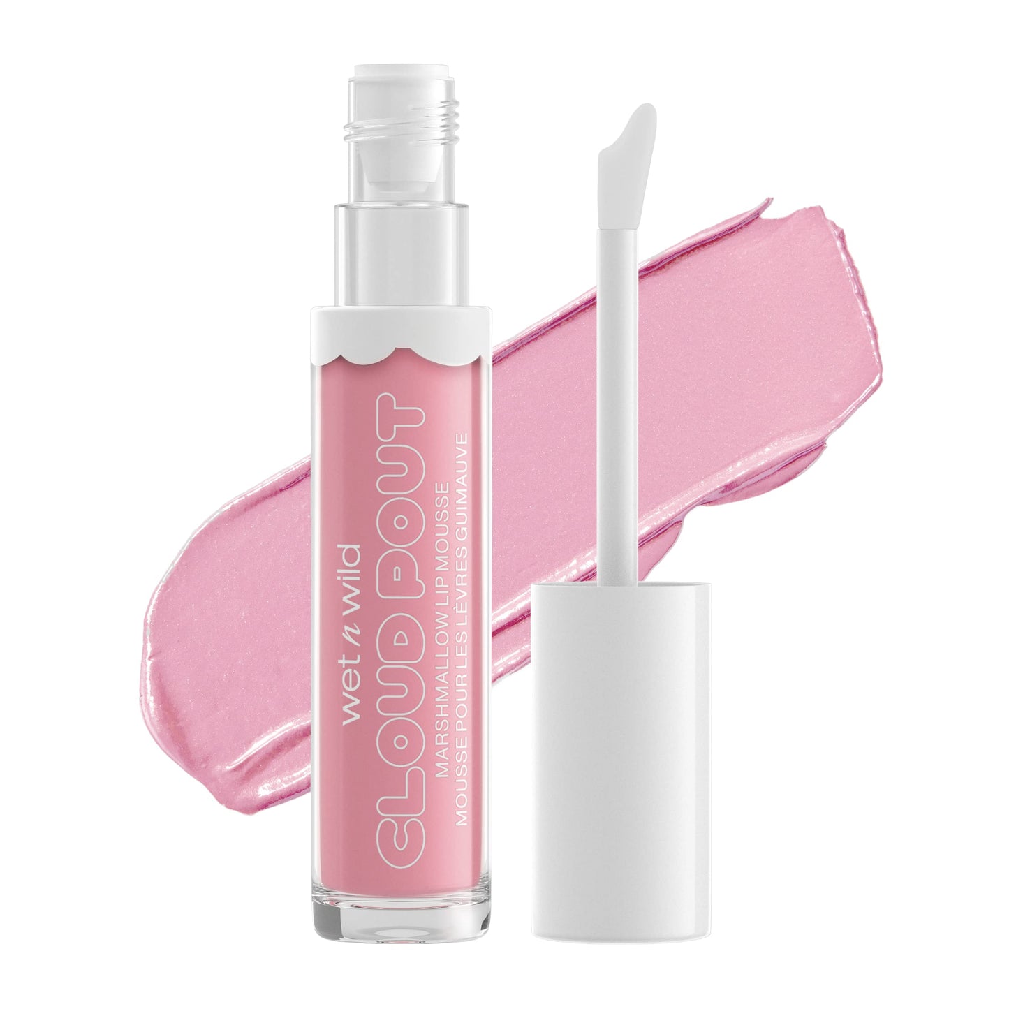 wet n wild Liquid Lipstick Cloud Pout Marshmallow, Light Pink Cloud Chaser | Matte Lip Cream Mousse | Argan Oil | Vitamin E (Pac