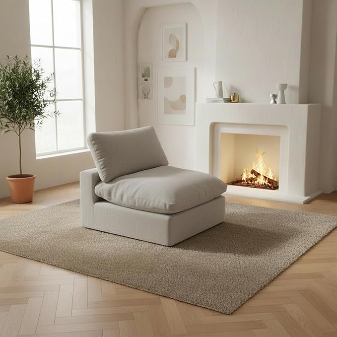 Forest aesthetics Modular Sectional Sofa,Extra Comfty Deep-Seat-Filled Couch, Black Modern Couches for Living Room,Apartment,Office,Small Space