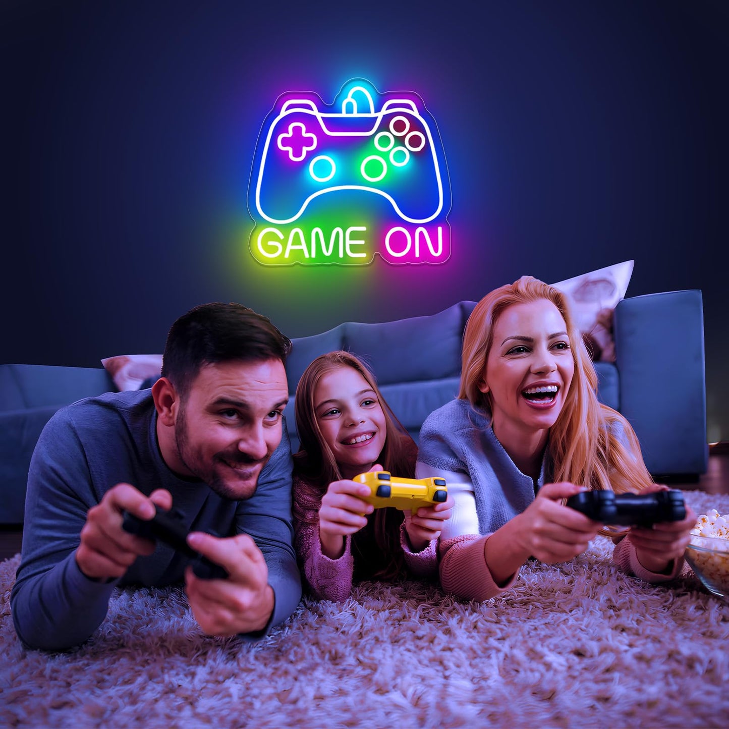 Basaneon Gamer Neon Sign, Dimmable Neon Controller Sign for Gaming Room Decor, USB Powered Gamepad Shaped Gaming Neon Sign for Teen Boys Room Decor - Best Gifts Led Gaming Sign for Teenage Boys Kids