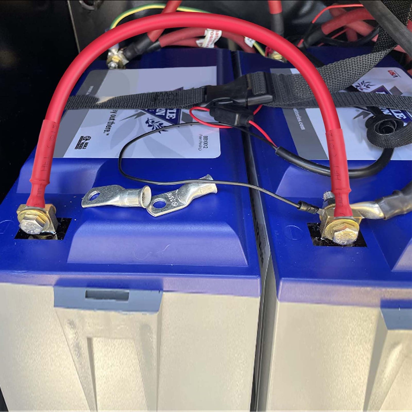 Battery Cable - Igreely 8 Awg 8 Gauge Wire Tinned Copper Wire Battery Power Inverter Cables With 3/8 Lugs Terminals For Solar