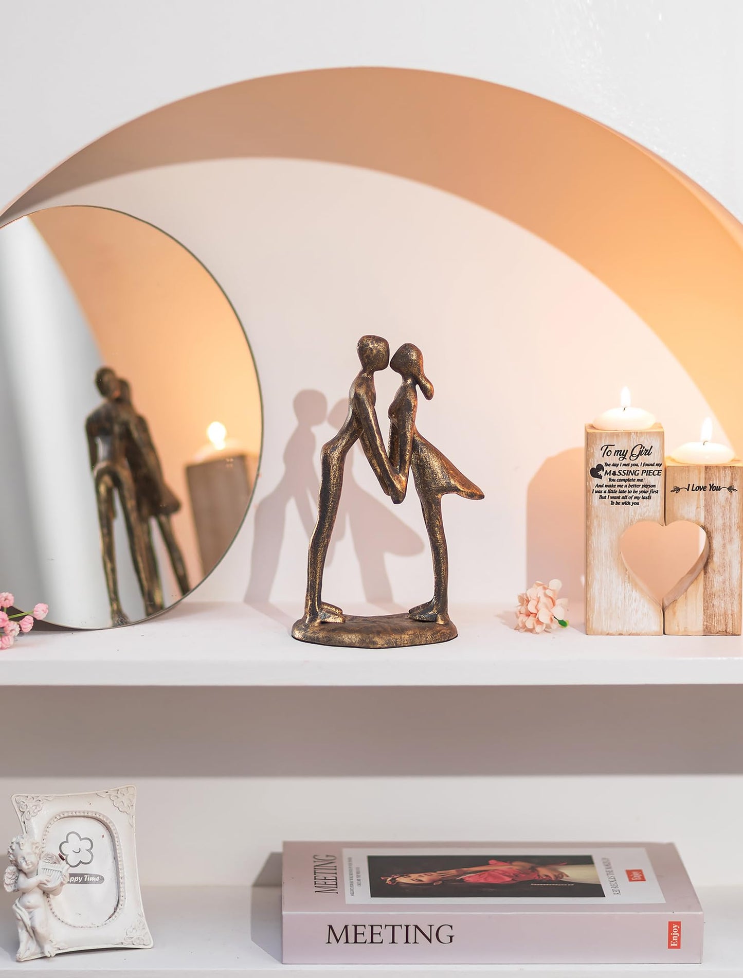 Sziqiqi 8th Anniversary Couple Gifts: 8 Year Anniversary Wedding Gifts for Him Her - 8th Wedding Gift for Husband Wife - Gift for Christmas Birthday Valentines Day Kissing Couple Figurines