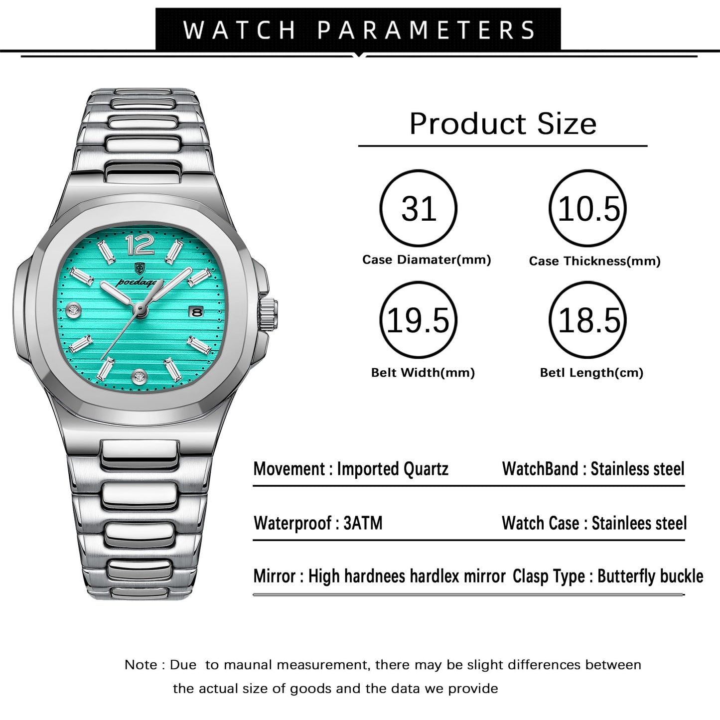 TIMGUX Watch for Women Business Dress Analog Quartz Two Tone Stainless Steel Waterproof Luminous Date Luxury Casual Wrist Watch
