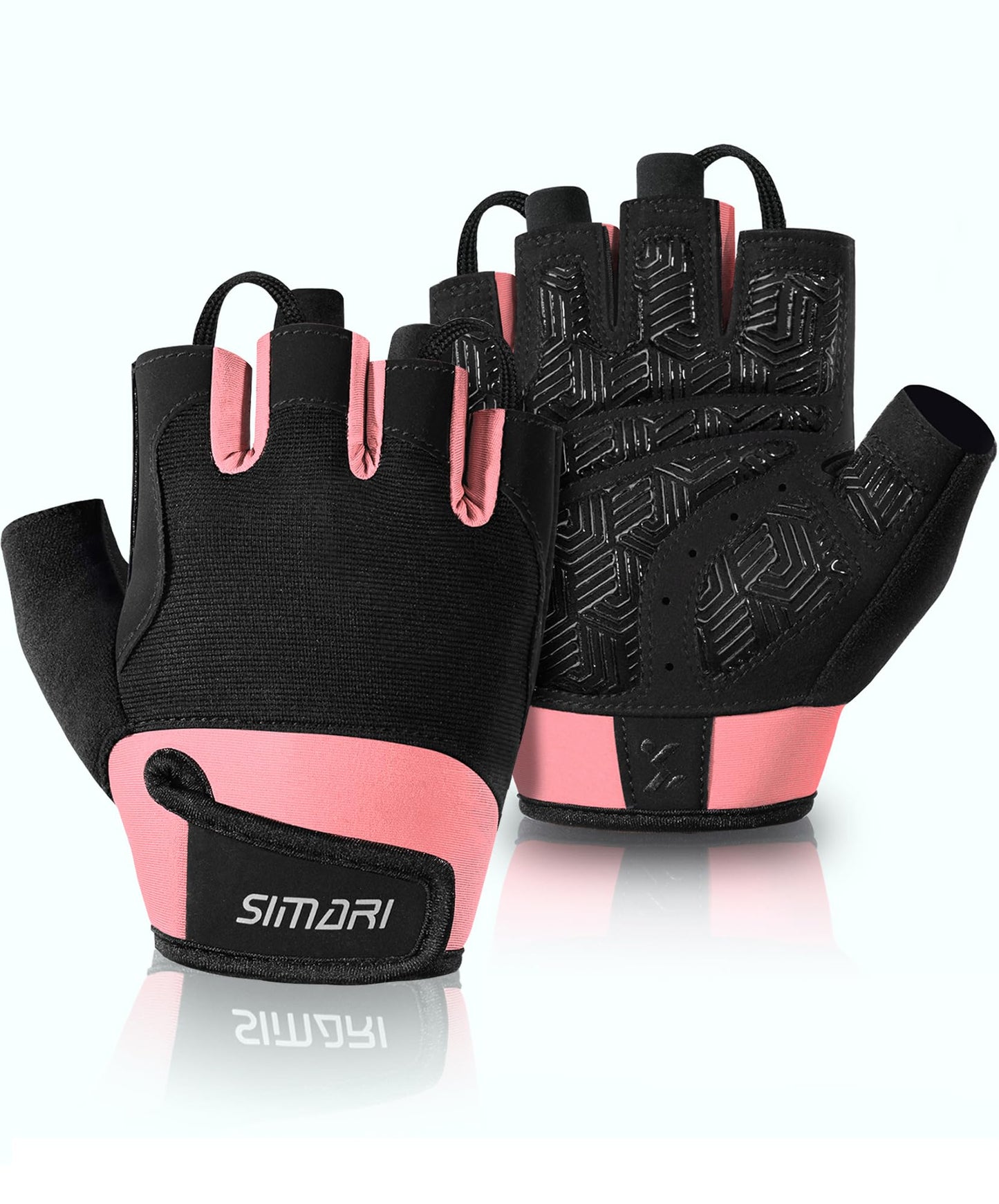 SIMARI Breathable Workout Gloves for Men & Women, Weight Lifting Gloves with Padded, Grip, Full Palm Protection, Gift for Gym Exercise, Cycling, Weightlifting Training, Fitness, Pink, Size S