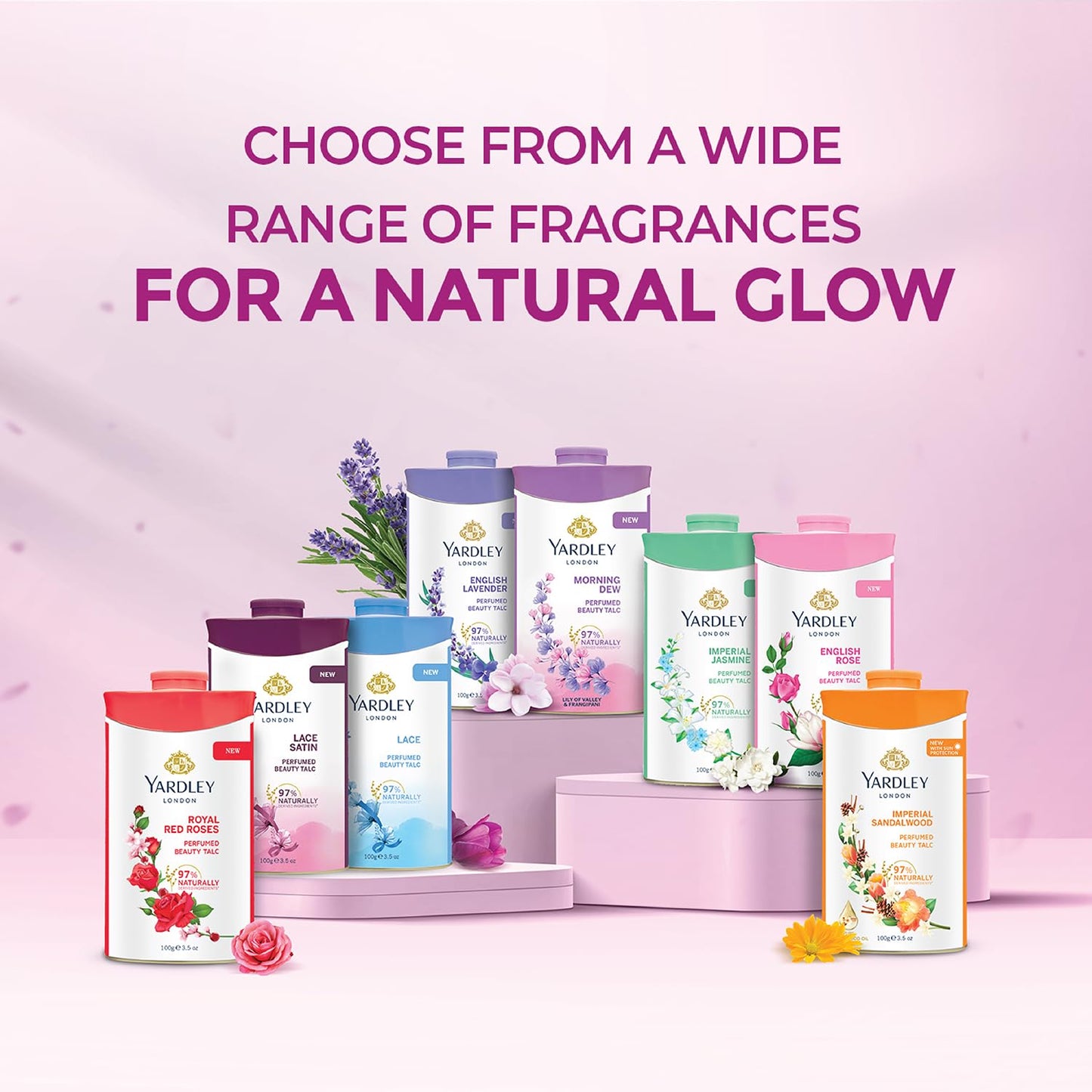 Yardley London English Rose Perfumed Deodorizing Talc Talcum Powder 100gm