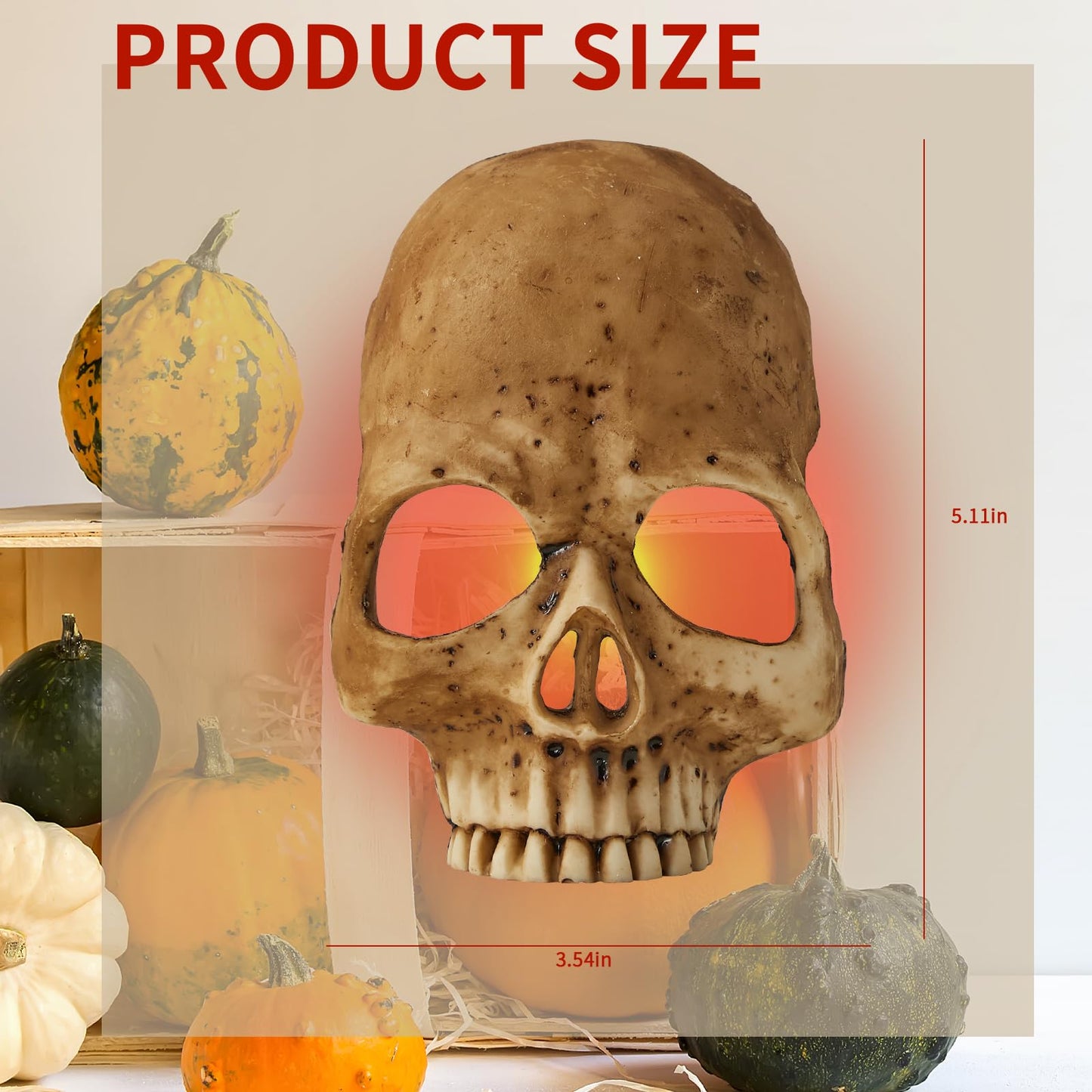 chefensty Human Skull Light Night Light,Halloween Night Light,2023 New Halloween Skull Night Light,Halloween Horrible Light Decoration for Halloween Party and Home Decor (Grey)